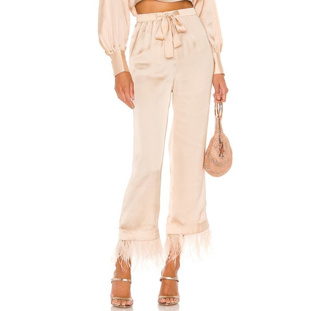 NWT L'Academie The Chantal Pant in Ivory Cream Small P488